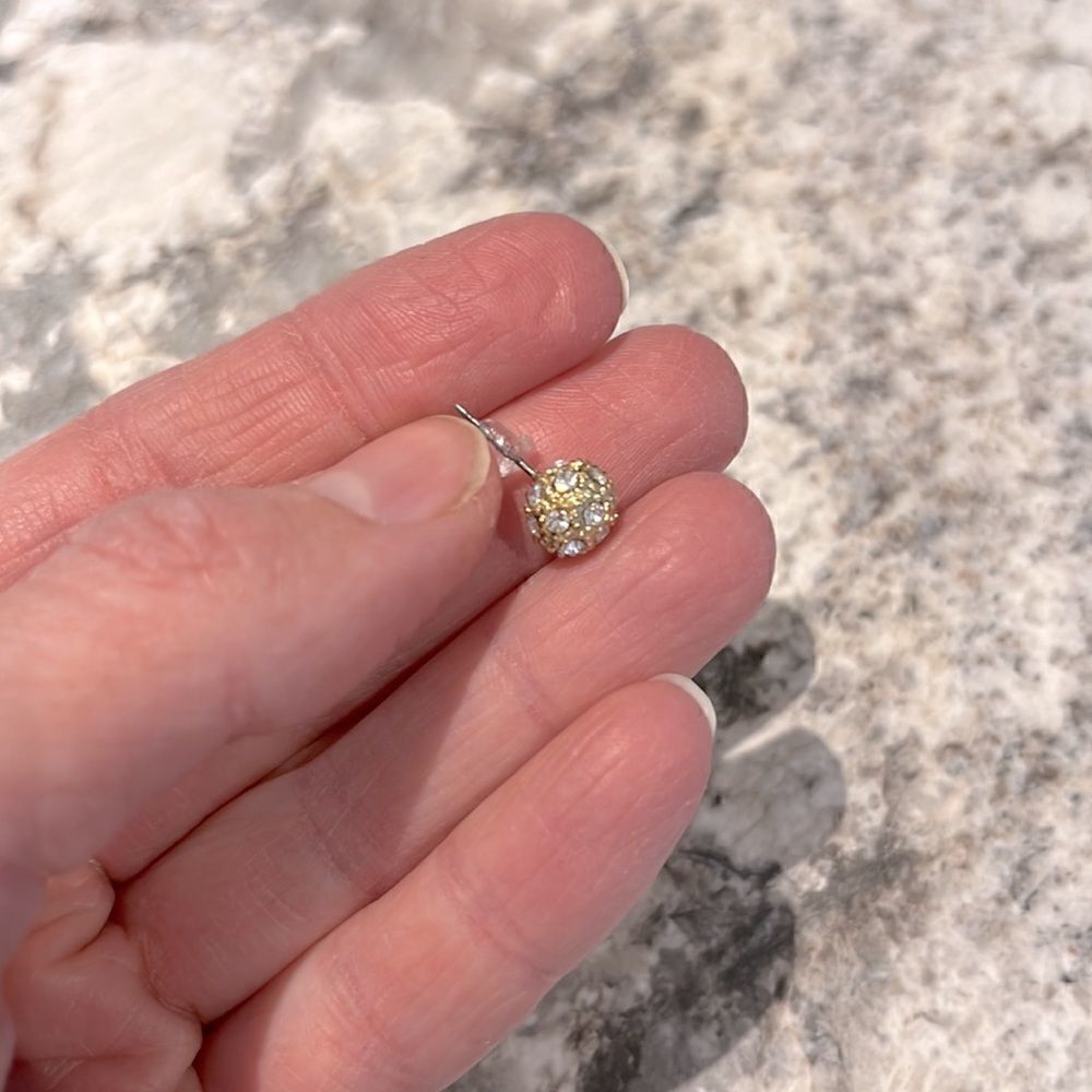 FREE W/Bundle Crystals and gold ball earring